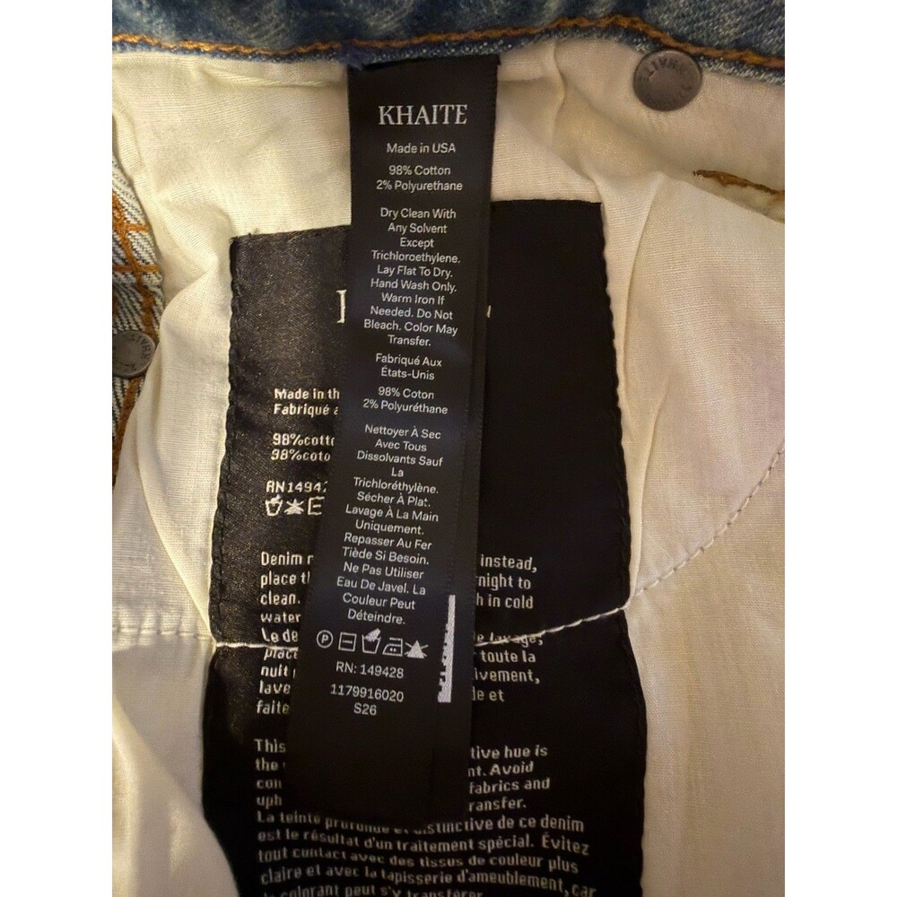 KHAITE Delina Denim Wide-Leg Jean Blue Sz 26. NWT. Retails $620 - Picture 9 of 13